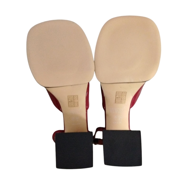 NEW Wet Kiss Red Chunky Platform Block Heels Size 7.5 - Picture 8 of 13